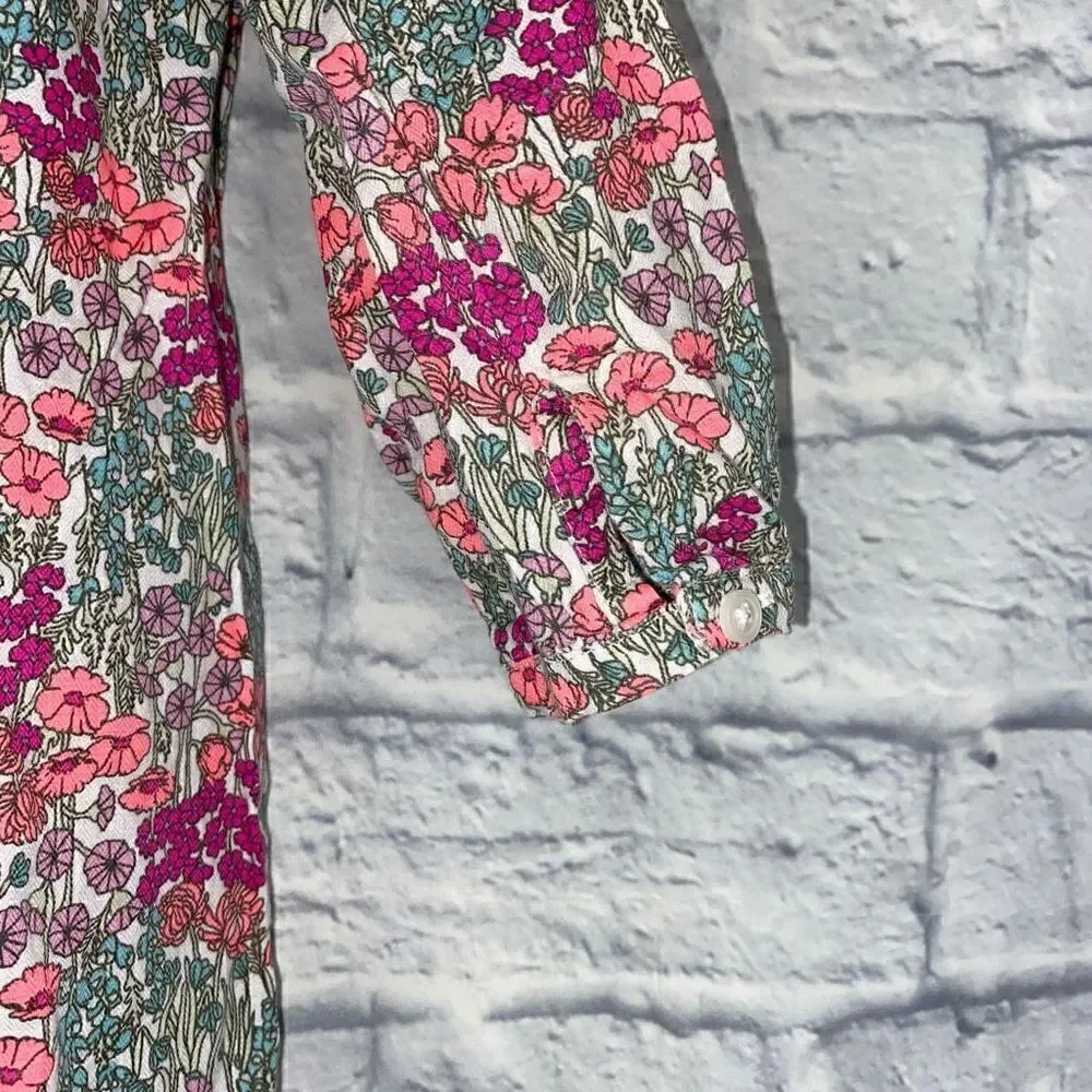 Oshkosh floral print longsleeve top, freestyle ruffle skirt sz 10 girls